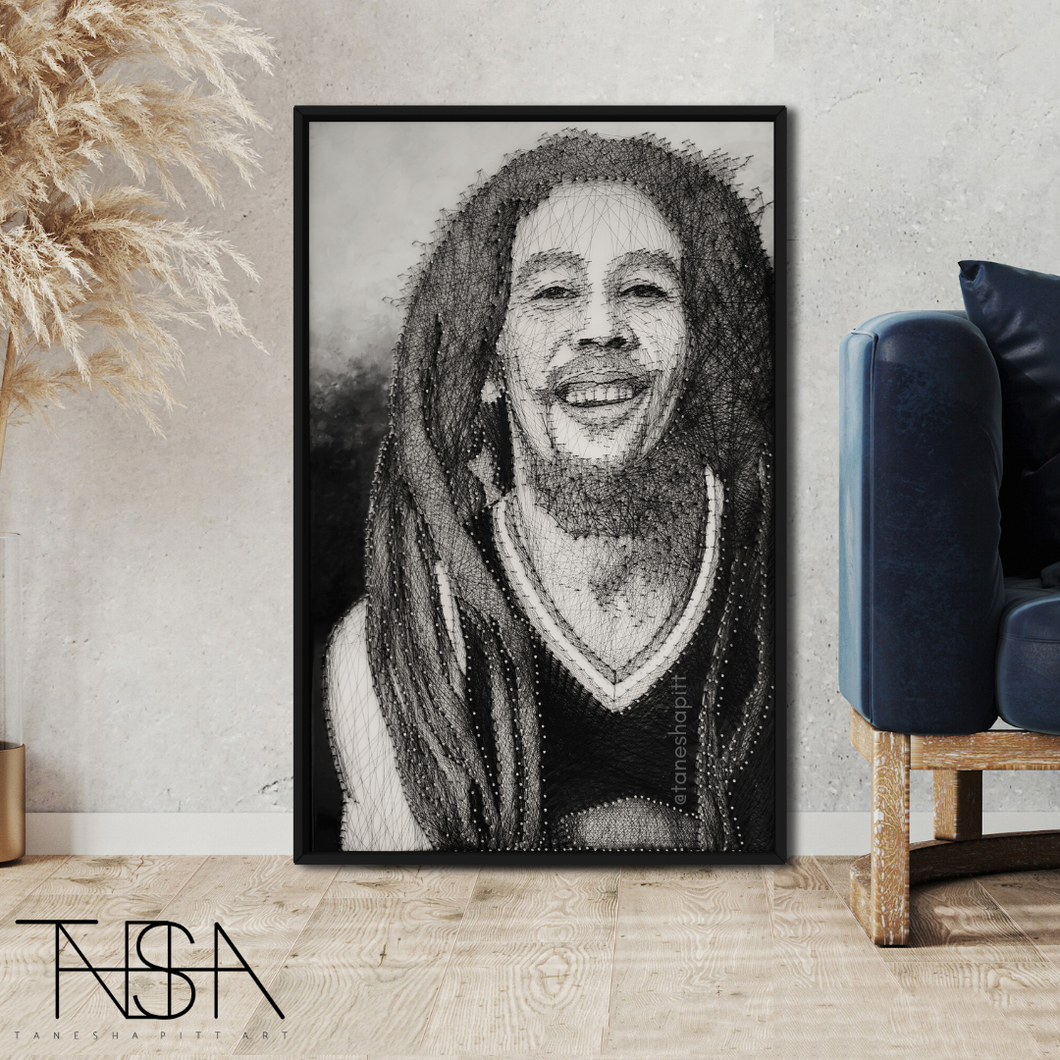 String Art Portrait of Bob Marley