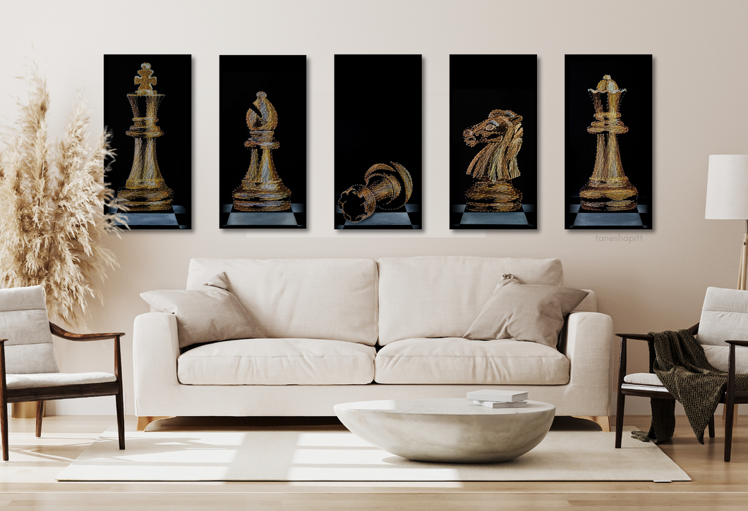 String Art Chess Pieces